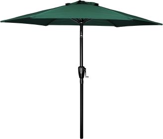 Simple Deluxe 7.5' Patio Outdoor Table Market Yard Umbrella with Push Button Tilt/Crank, 6 Sturdy Ribs for Garden, Deck, Backyard, Pool, 7.5ft, G