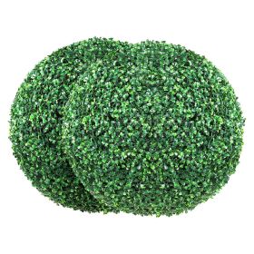 VEVOR Artificial Topiaries Boxwood Trees, 20''Tall (2 Pieces), Ball-Shape Faux Topiaries Plant