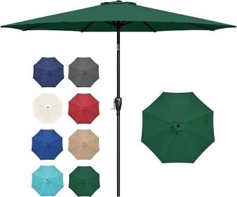 Outdoor Market Table Patio Umbrella with Button Tilt, Crank and 8 Sturdy Ribs for Garden, Deck, Lawn, Backyard & Pool