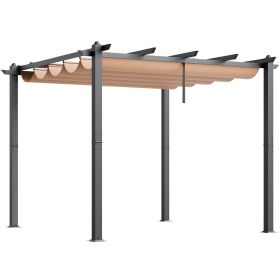 VEVOR 10'x10' Outdoor Retractable Pergola with Sun Shade Canopy Aluminum Beige