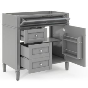 36-inch Bathroom Vanity With No Overhead Sink (Color: Grey)