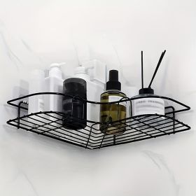 Corner Bathroom Shelf Set (Color: Black)