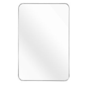 Silver 24x36 Inch Metal Rectangular Mirror (Option: Argent)