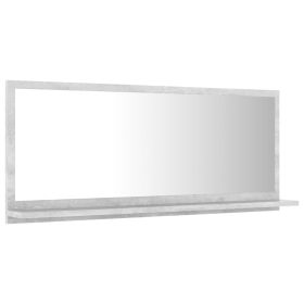 vidaXL Bathroom Mirror Concrete Grey 90x10.5x37 cm Engineered Wood (Option: as picture)