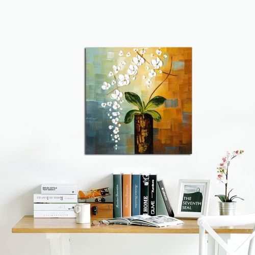 Handmade Abstract Oil Painting Top Selling Wall Art Modern White Flowers Landscape Picture Canvas Home Decor For Living Room Bedroom No Frame Handmade Abstract Oil Painting Top Selling Wall Art Modern White Flowers Landscape Picture Canvas Home Decor For Living Room Bedroom No Frame
