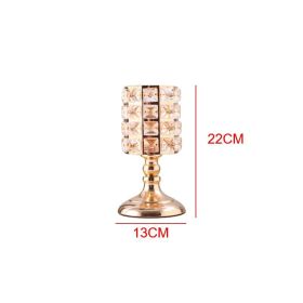 Luxury Crystal Metal Candle Holders Flowers Candlestick Glass Wedding Table Centerpiece Road Lead Candelabra Wedding Party Decor (Ships From: China, Color: Small)