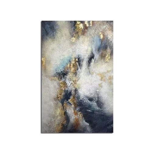Handmade Top Selling Abstract Oil Painting Wall Art Modern Minimalist Blue Color Gold Foil Picture Canvas Home Decoration For Living Room No Fram Handmade Top Selling Abstract Oil Painting Wall Art Modern Minimalist Blue Color Gold Foil Picture Canvas Home Decoration For Living Room No Fram