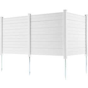 VEVOR Outdoor Privacy Screens, 50" W x 50" H Air Conditioner Fence, Pool Equipment Enclosure, Horizontal Vinyl Privacy Fence (Style: Horizontal, size: 50" W x 50" H (3-Panel))