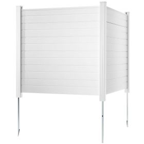 VEVOR Outdoor Privacy Screens, 50" W x 50" H Air Conditioner Fence, Pool Equipment Enclosure, Horizontal Vinyl Privacy Fence (Style: Horizontal, size: 50" W x 50" H (2-Panel))