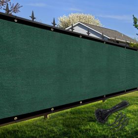 Artpuch Privacy Fence Screen Dark Green Customized Outdoor Mesh Panels for Backyard, Balcony,Patio,Construction Site with Zip Ties (Color: DARK GREEN, size: 3x110 ft)