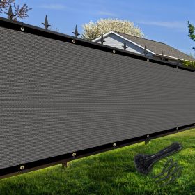 Artpuch Privacy Fence Screen Dark Grey Customized Outdoor Mesh Panels for Backyard, Balcony,Patio,Construction Site with Zip Ties (Color: DARK GREY, size: 6x55 ft)