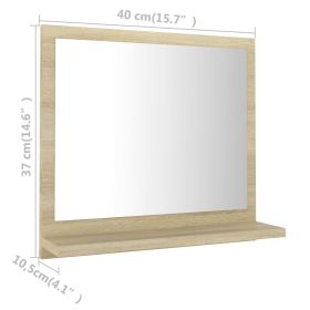 vidaXL Bathroom Mirror Sonoma Oak 40x10.5x37 cm Engineered Wood (Option: as picture)