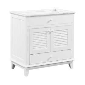 Bathroom Vanity Base,Bathroom Cabinet With Two Doors And One Drawer (Color: White)